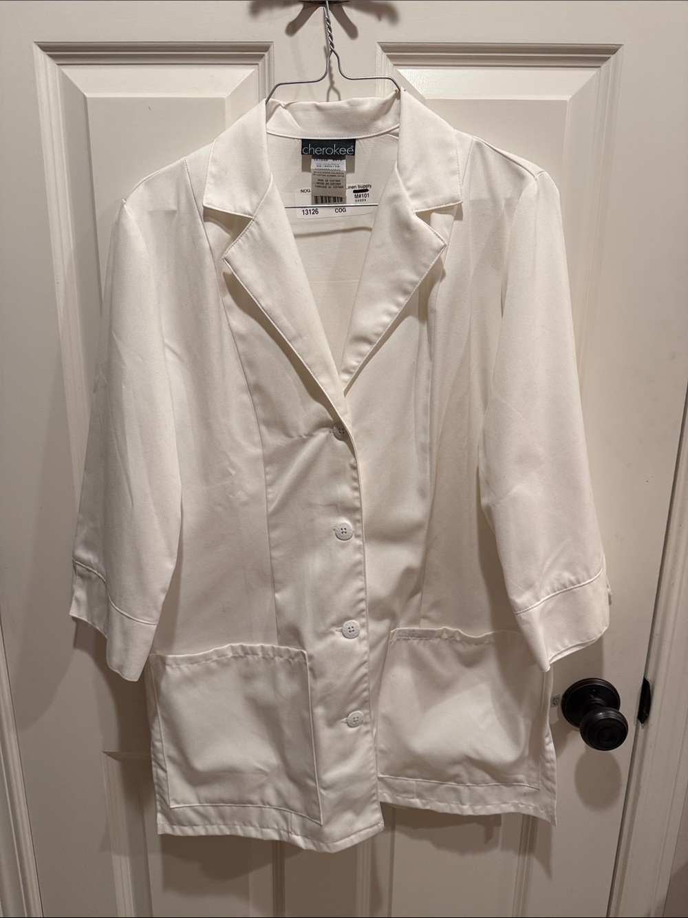 Cherokee White Women's Lab Blazer with Patch Pockets